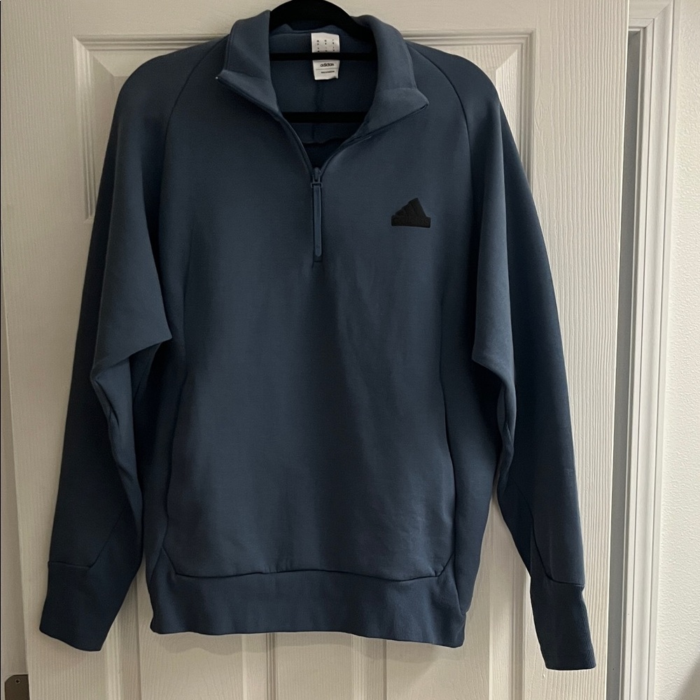 Adidas Men's Navy Zip-Up Sweater